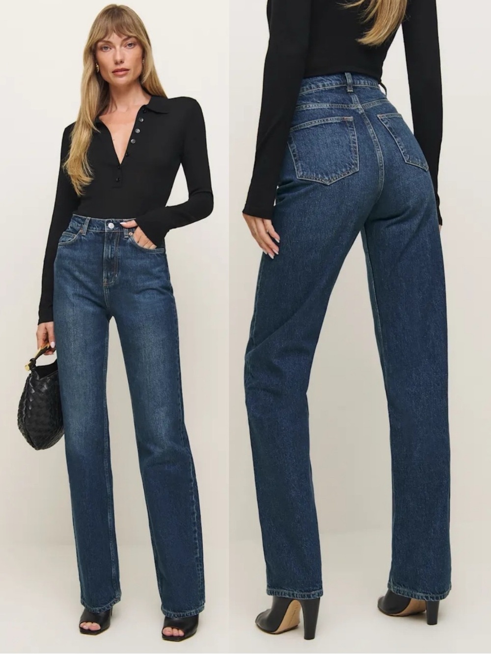 Reformation | Wilder High Ride Wide Leg Jeans in Donner Wash 31